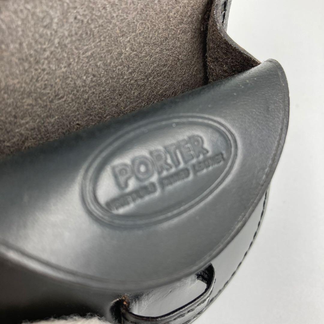 極美品】ポーター ケース 小銭入れ ネイチャー ブラック レザー