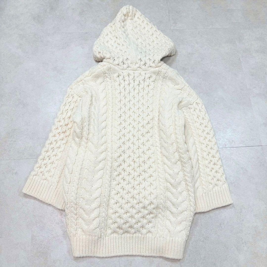 現行品♡THE TOE ケーブルニット フード パーカー ワッフル ウール 厚手