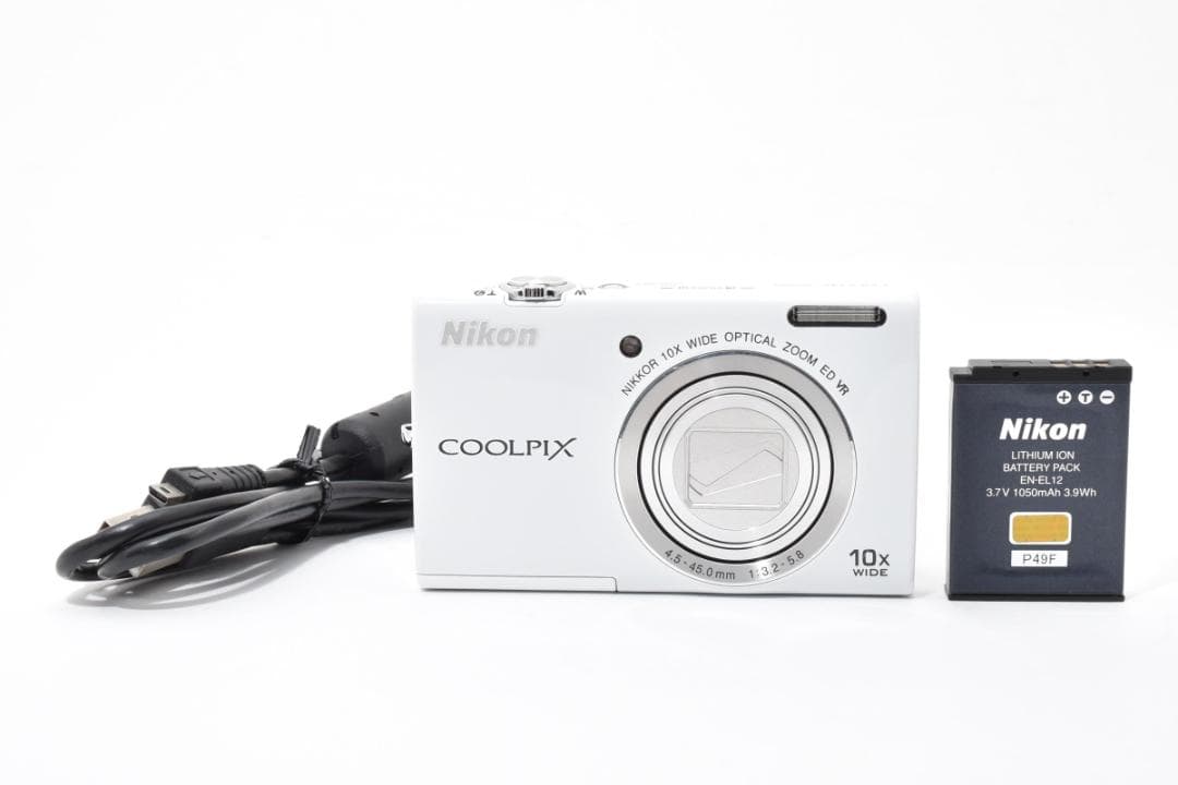 動作品Nikon COOLPIX S6200ニコン　デジカメ　ホワイト#959