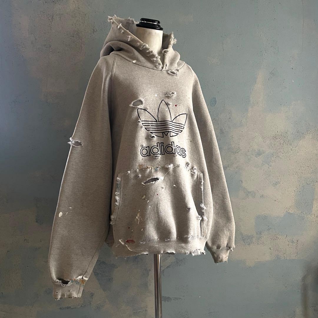 80's adidas万国旗タグ”ロゴ“USA製”肉厚“hoodie sweat