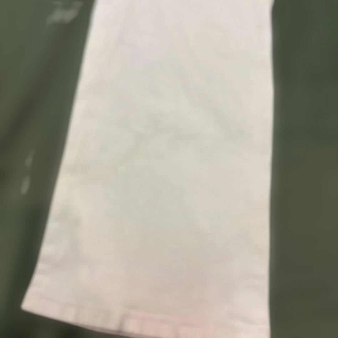 【EARL/Y2K】クロス×ウイング大判刺繍 ホワイトデニム フレア 00s