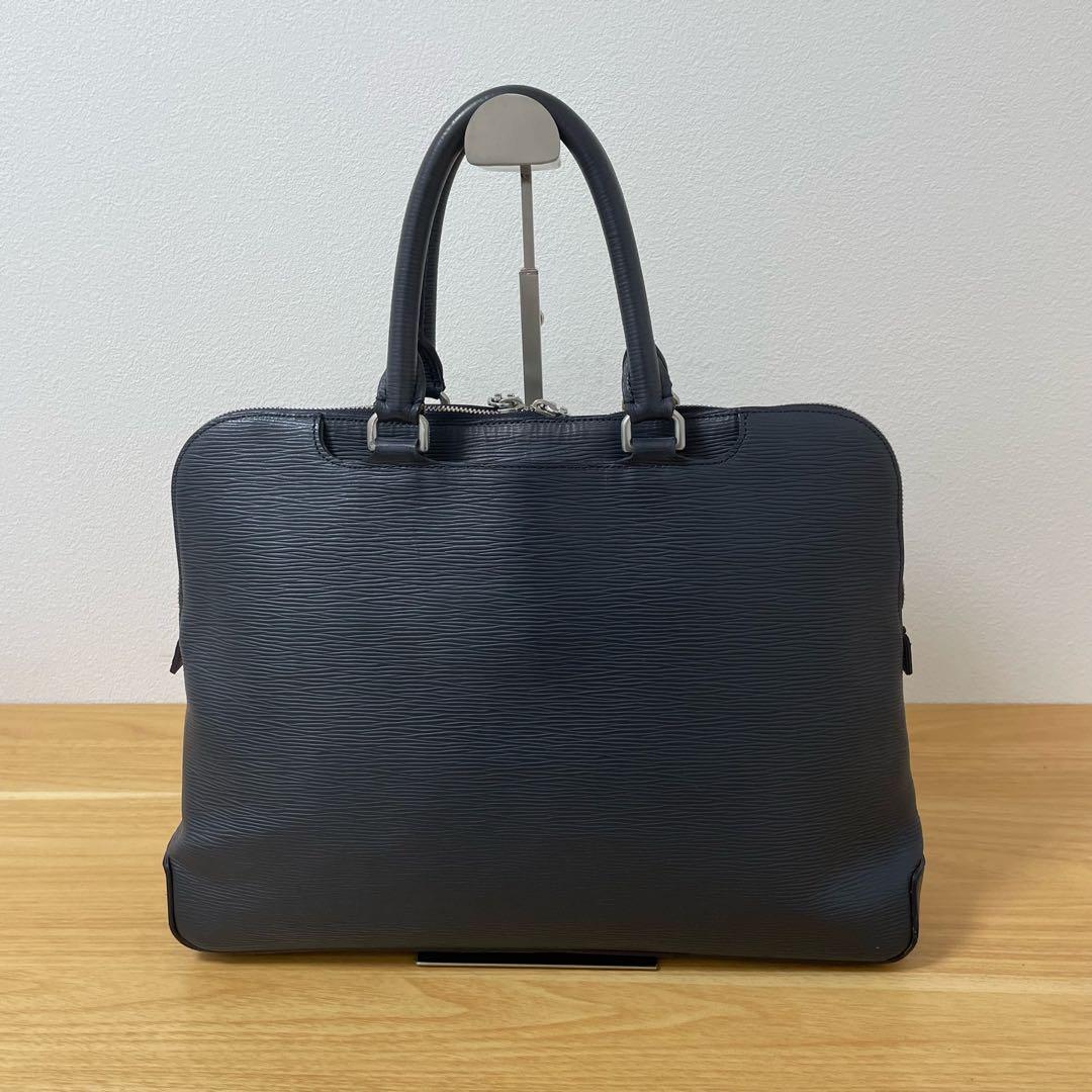 アニアリ　ビジネスバッグ　ブリースケース　レザー　ネイビー