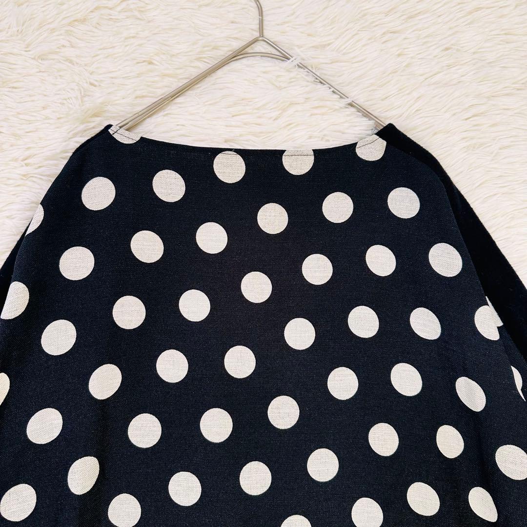 近年 完売✨ビアズリー 後ろドットニット ドルマン コクーン オーバーサイズ 黒