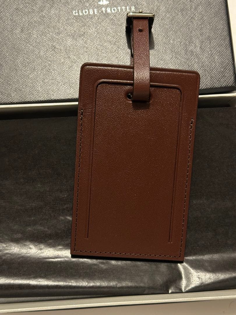 GLOBAL TROTTER レザー ラゲッジタグ ブラウン　グローブトロッター