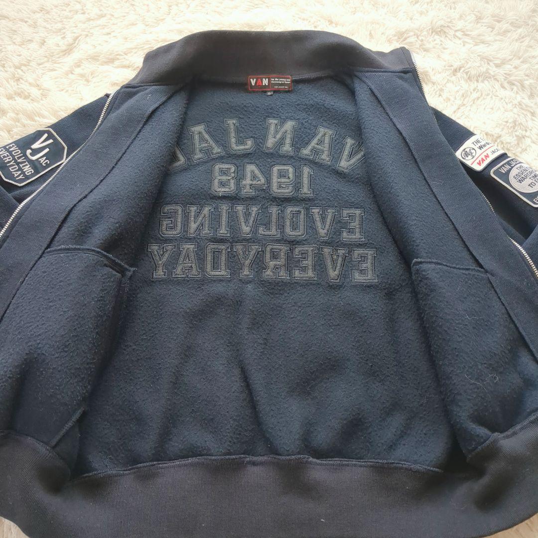 希少 VAN jac トラックジャケット ニット 背面アーチロゴ フルデコ L