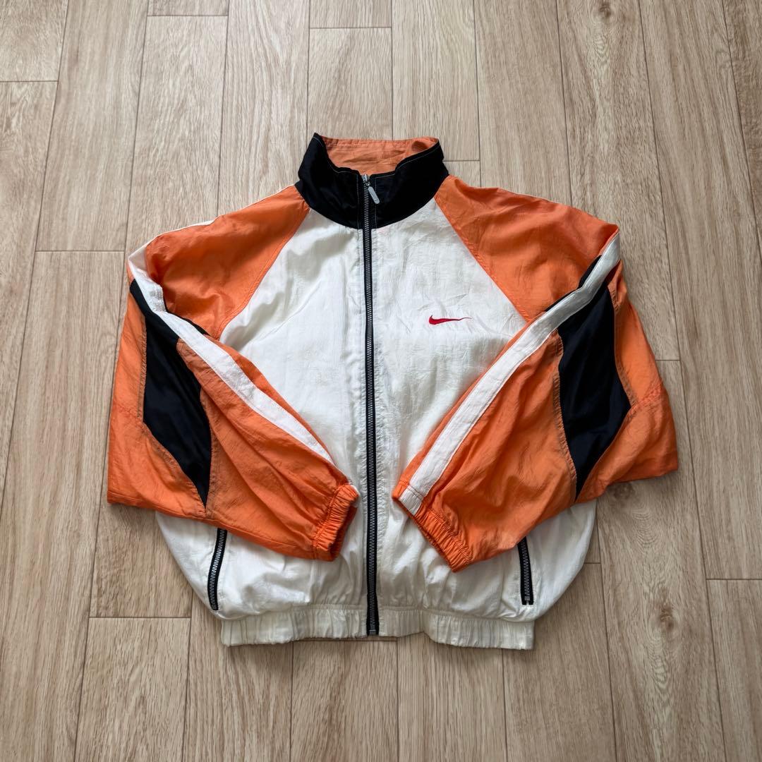 【希少】90s NIKE ナイロンジャケット 両面スウッシュ 短丈