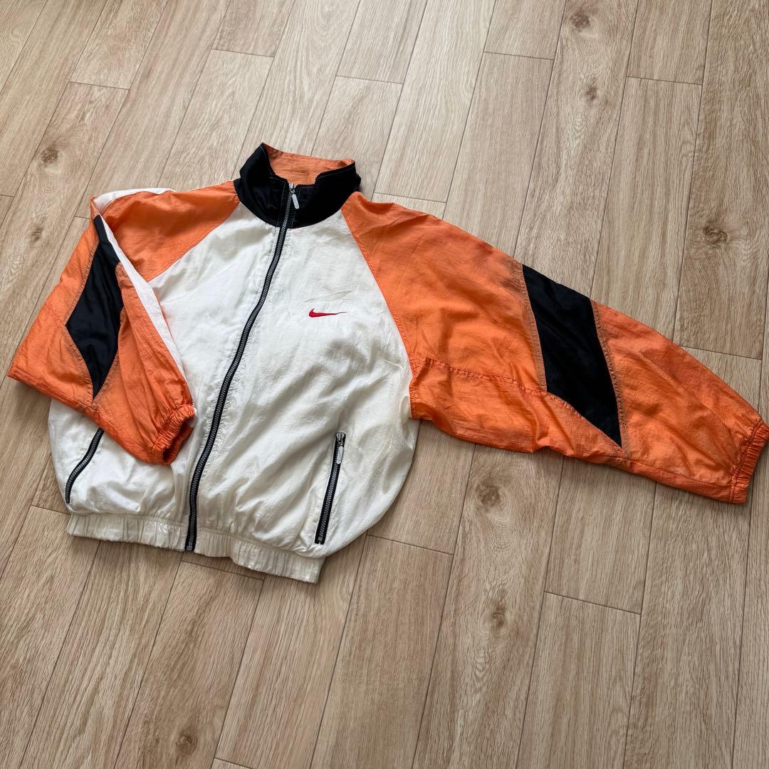 【希少】90s NIKE ナイロンジャケット 両面スウッシュ 短丈