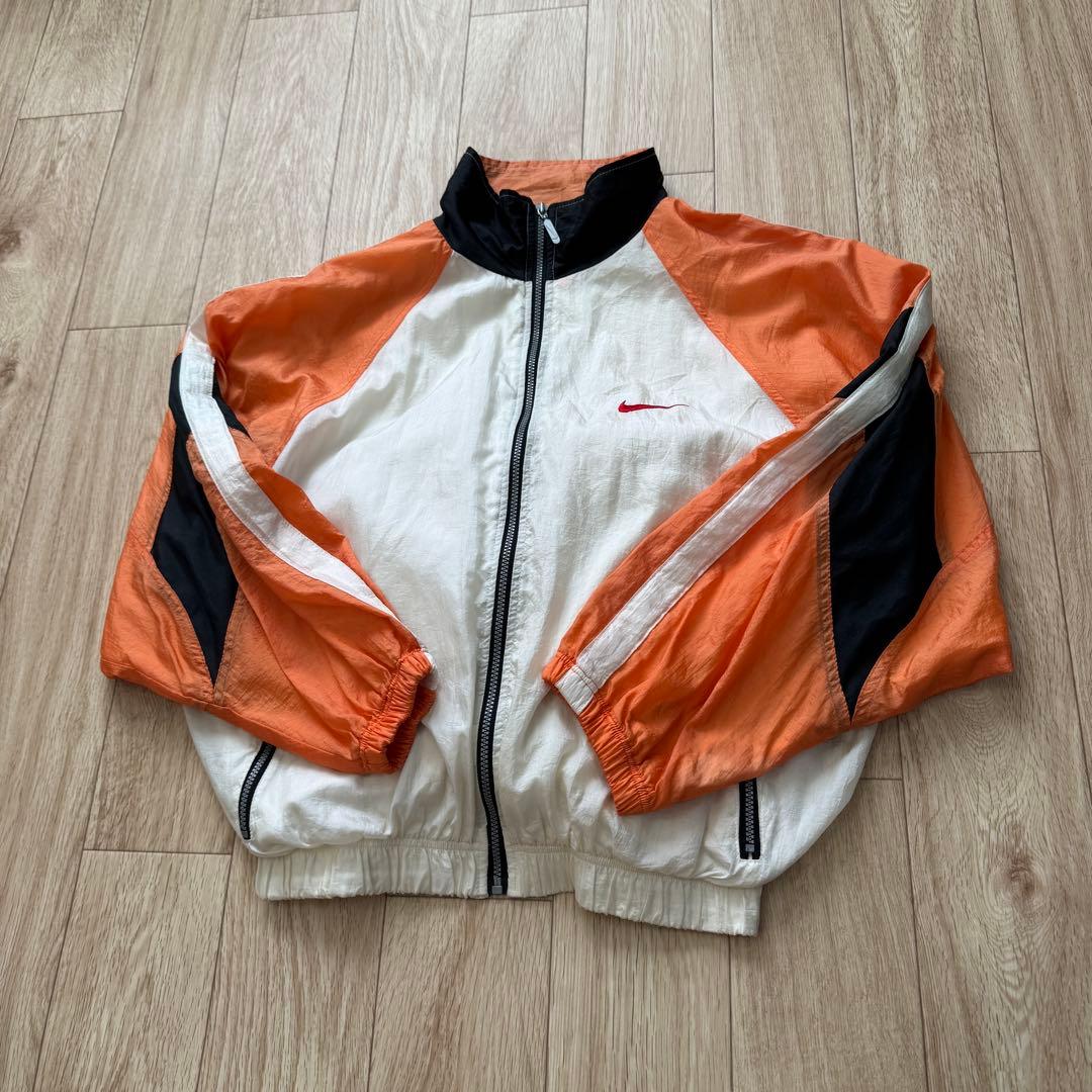 【希少】90s NIKE ナイロンジャケット 両面スウッシュ 短丈