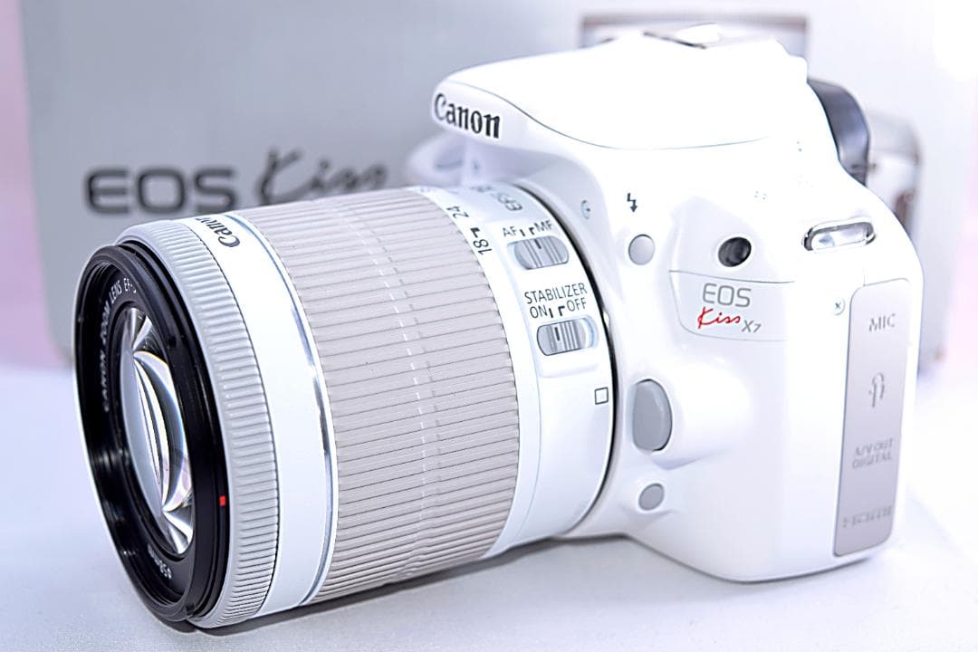 美品 Canon kiss x7☆希少ホワイト☆スマホに転送☆高性能レンズ！