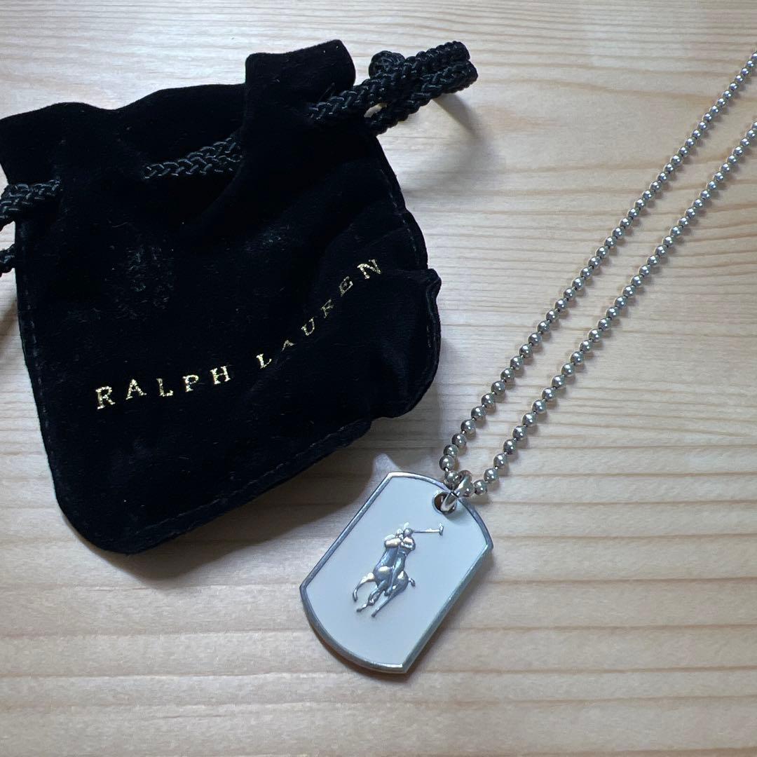 ラルフローレン ネックレス ドッグタグ ホワイト シルバー925