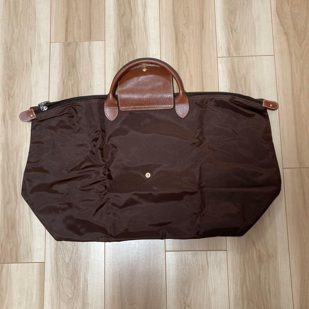 ブラウン ボストンバッグ ナイロン・レザー