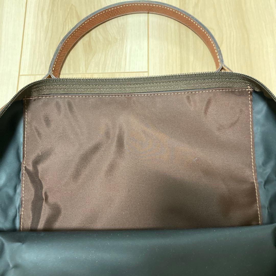 ブラウン ボストンバッグ ナイロン・レザー