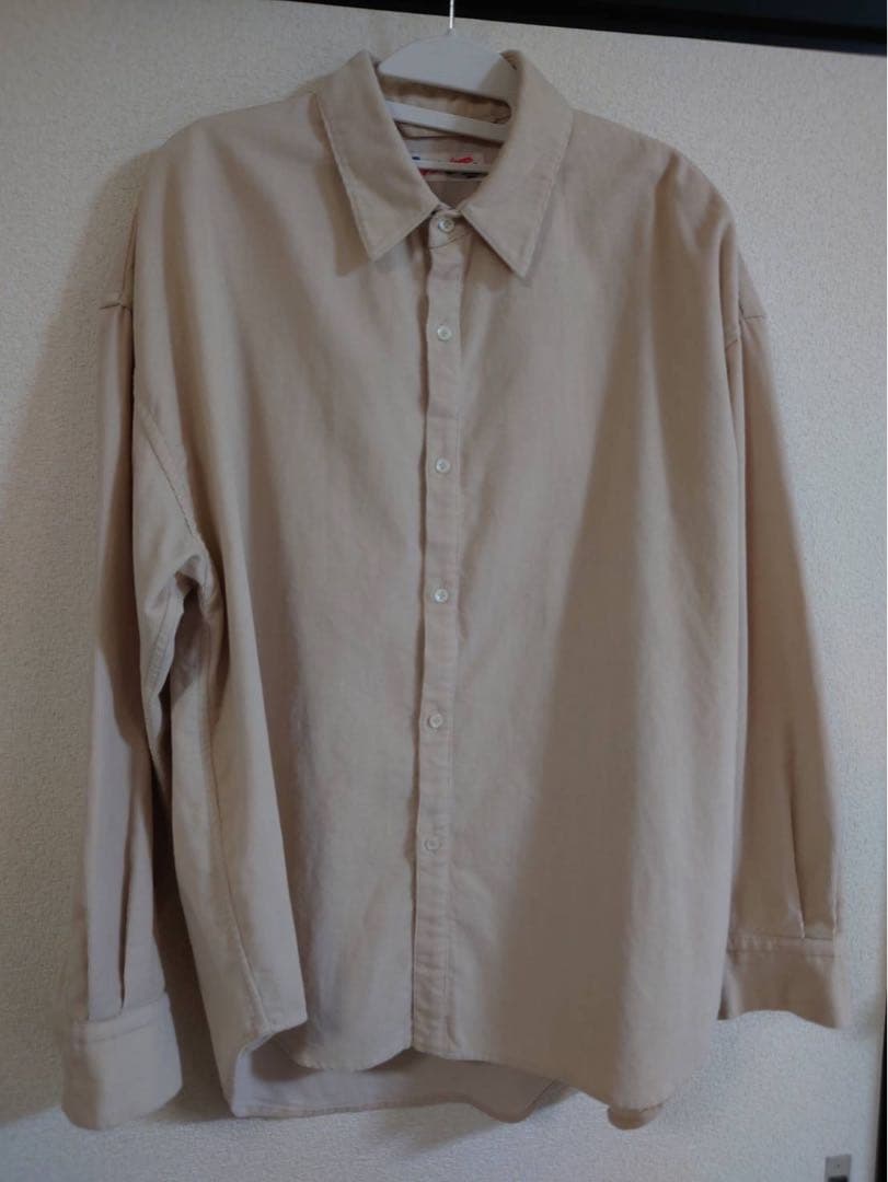スピックアンドスパン　コットンコーデュロイルーズシャツ　ベージュ