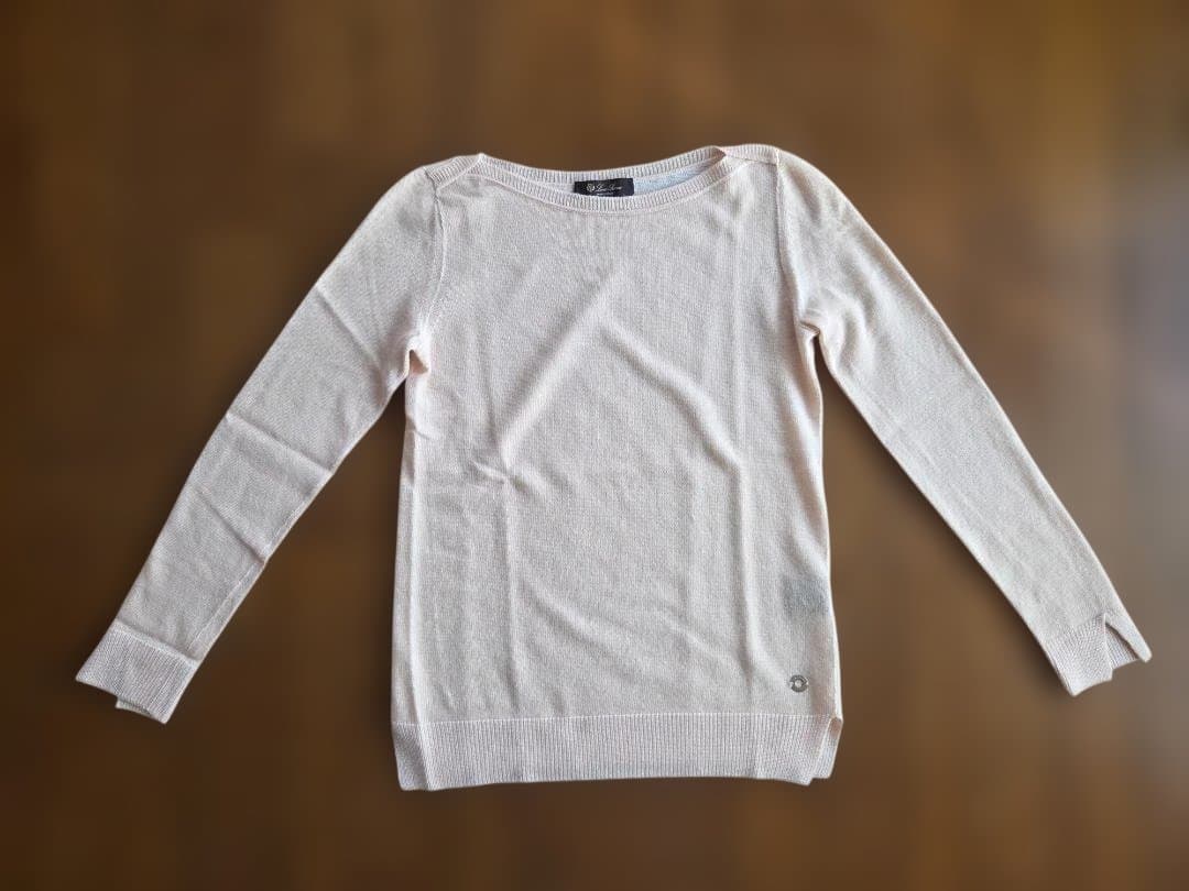 LORO PIANA ライトピンク クルーネック ニット