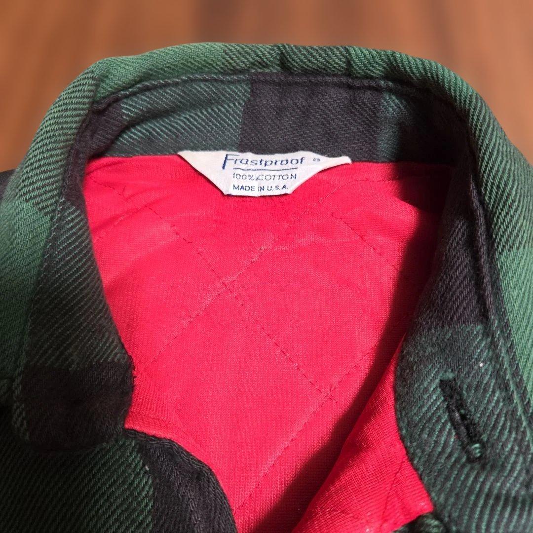 80年代　Frostproof　フロストプルーフ　ネルシャツ　キルティング　古着