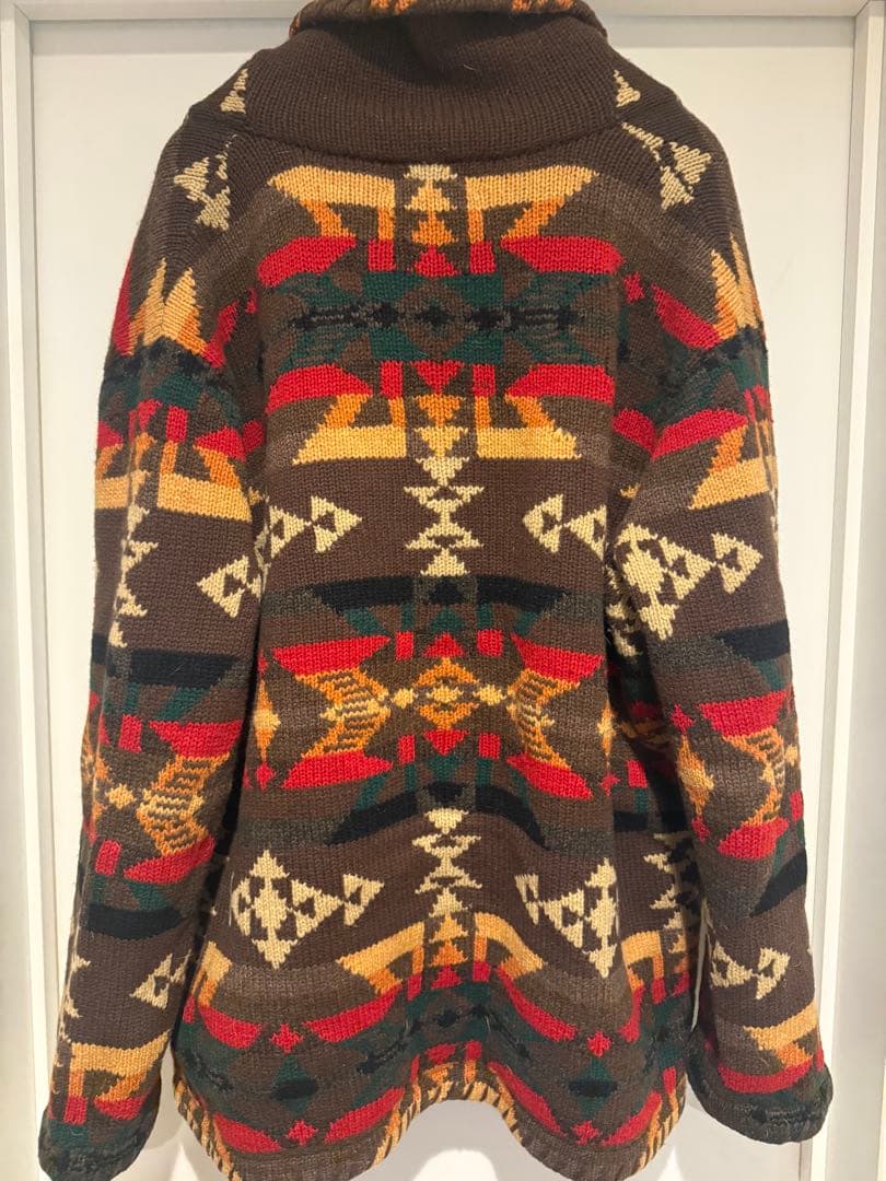 美品:ラルフローレン ネイティブ柄カーディガン