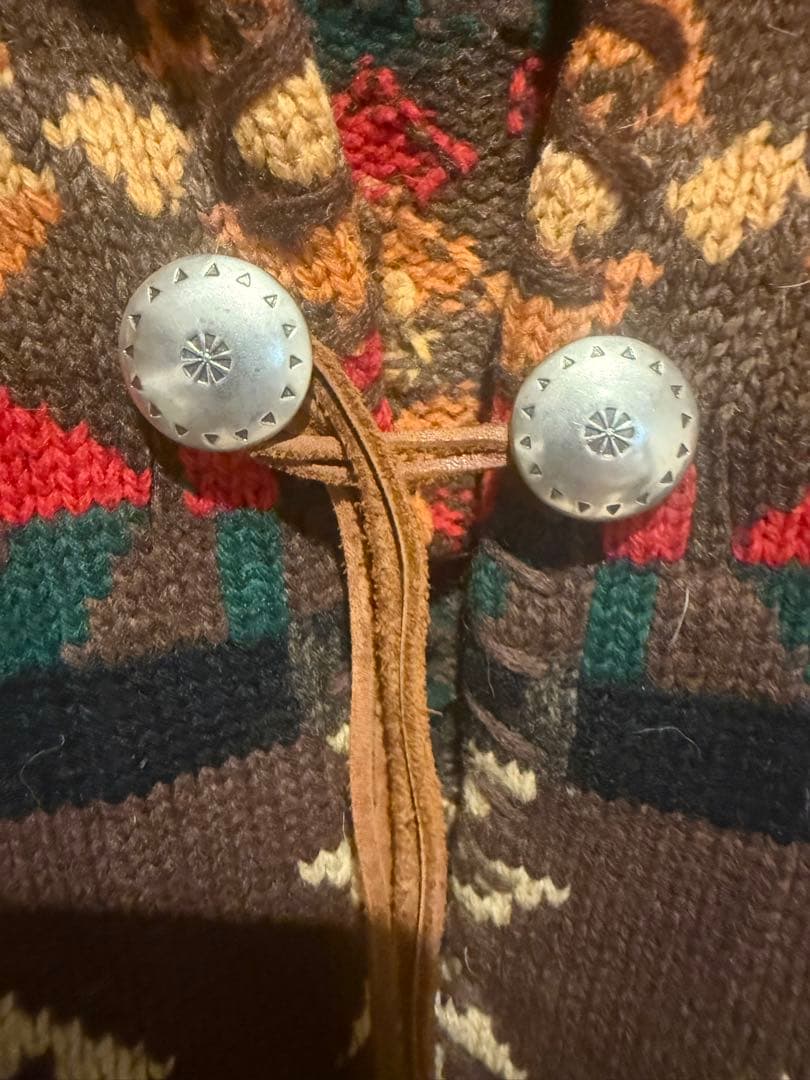 美品:ラルフローレン ネイティブ柄カーディガン