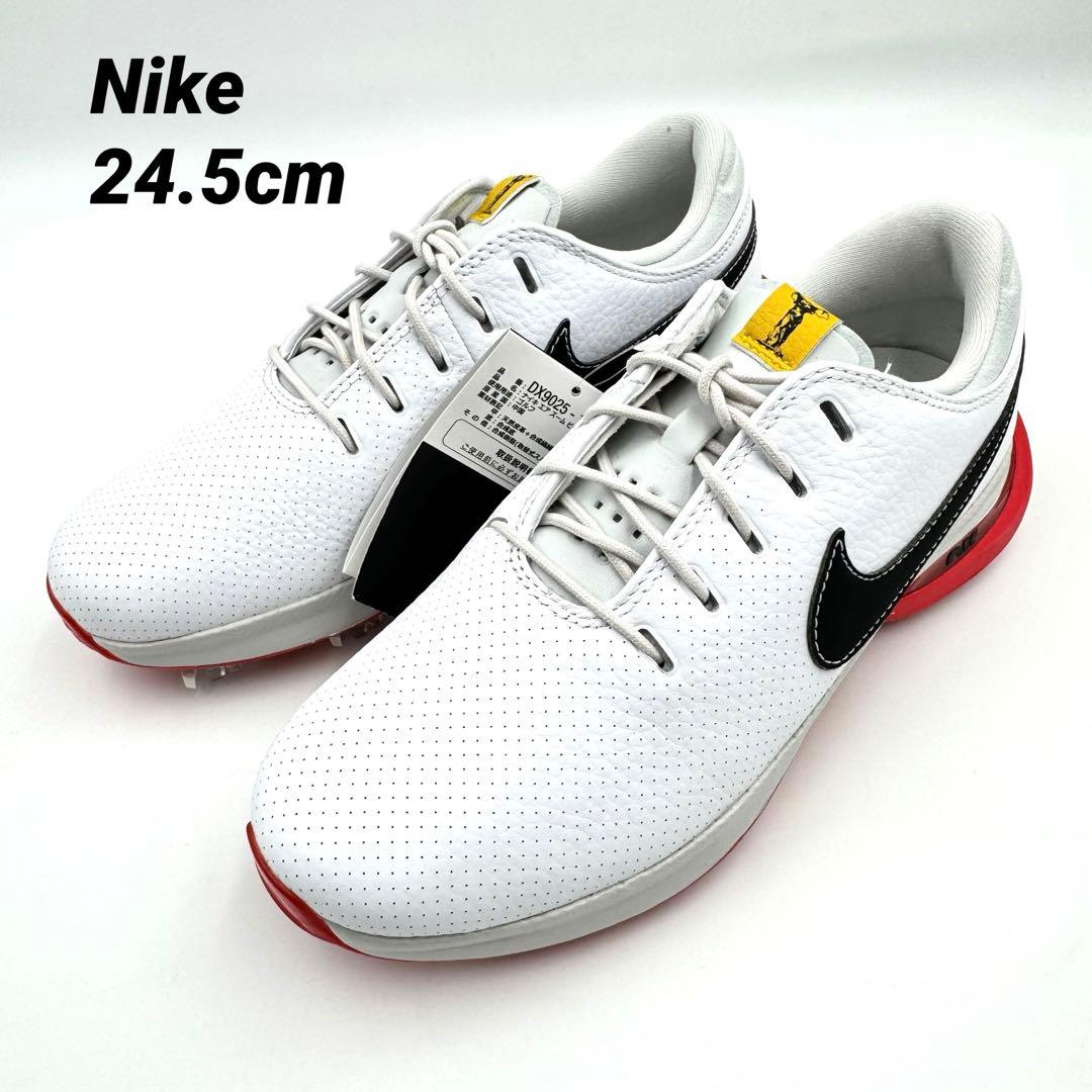 新品✨Nike ゴルフシューズ　白色　赤色　24.5cm