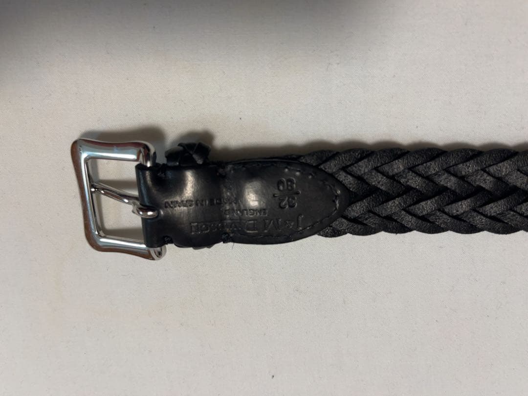 J&M DAVIDSON ブラックレザー編み込みベルト