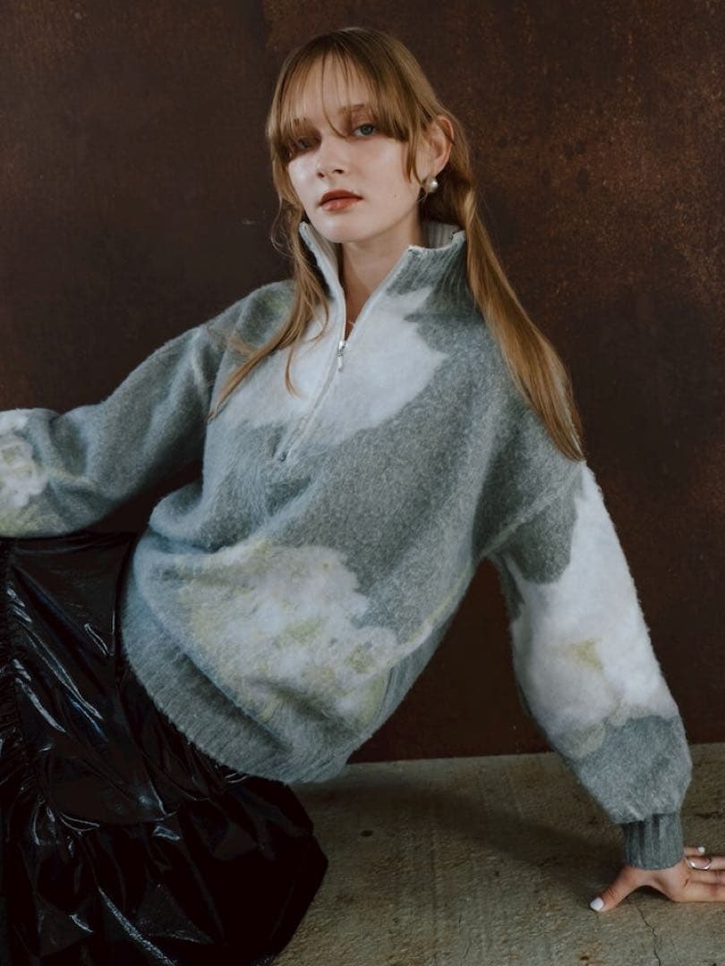 sahara グラデーションニット　グレー