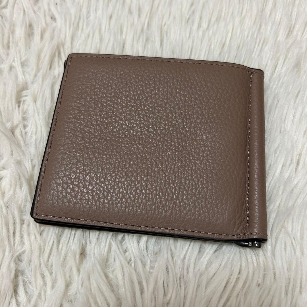 ⭐️未使用級⭐️コーチ マネークリップ 二つ折り財布 小銭入れ付き ブラウン メンズ