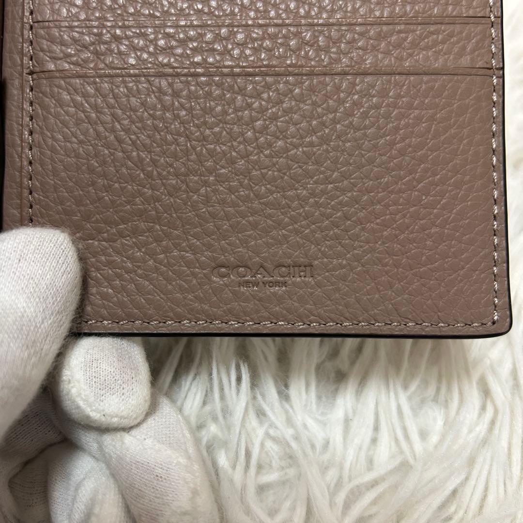 ⭐️未使用級⭐️コーチ マネークリップ 二つ折り財布 小銭入れ付き ブラウン メンズ