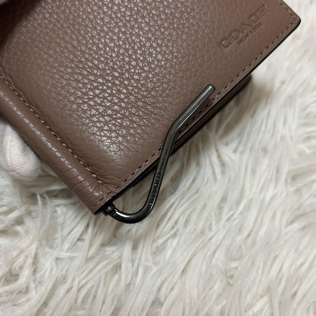 ⭐️未使用級⭐️コーチ マネークリップ 二つ折り財布 小銭入れ付き ブラウン メンズ