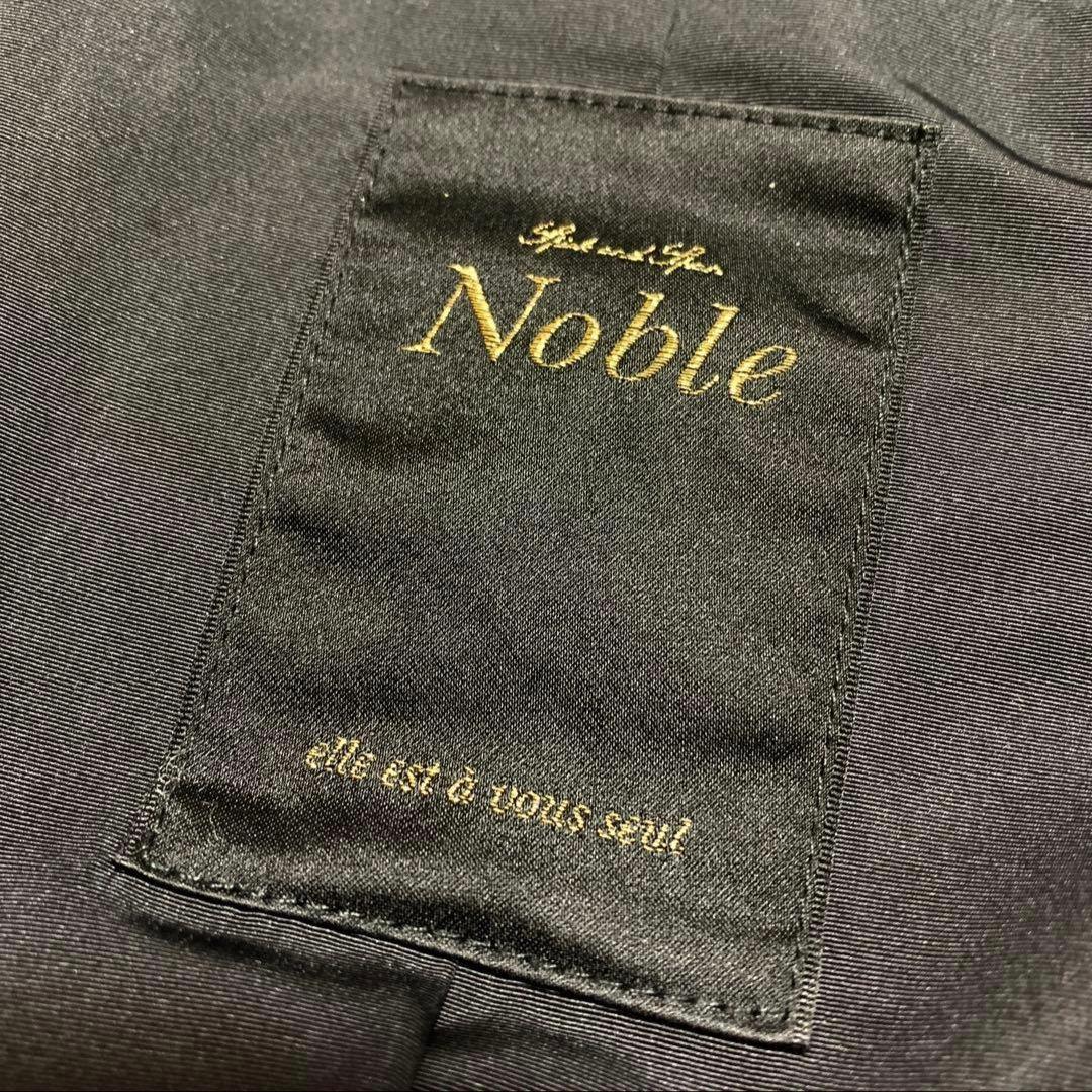 【美品】ノーブル　エステルファイユミドルダウンコート　ボリュームカラー　M　黒色