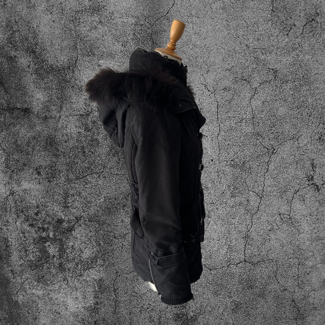 平成ギャル y2k archive ダークグランジ ファーフード モッズコート