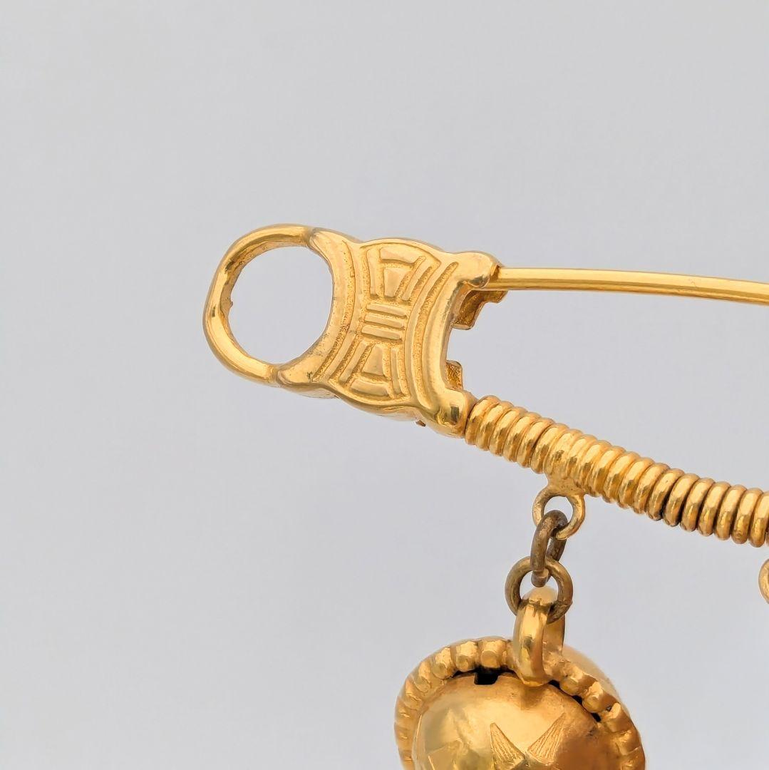 希少 セリーヌ CELINE マカダム 凱旋門 スターボール ブローチ ゴールド