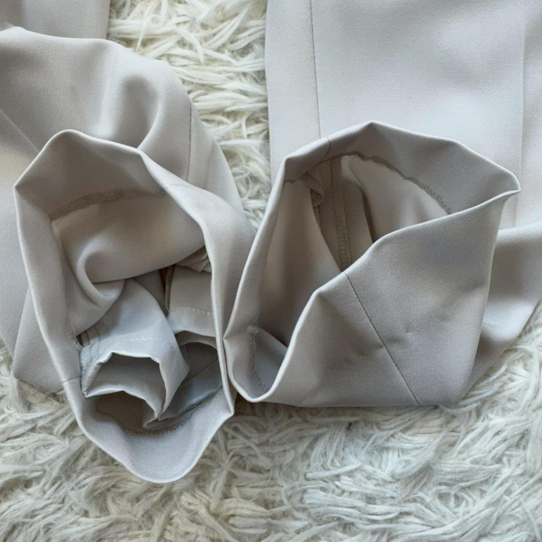 ICB アイシービー　洗える　スーツ ノーカラー　アイボリー　Lサイズ