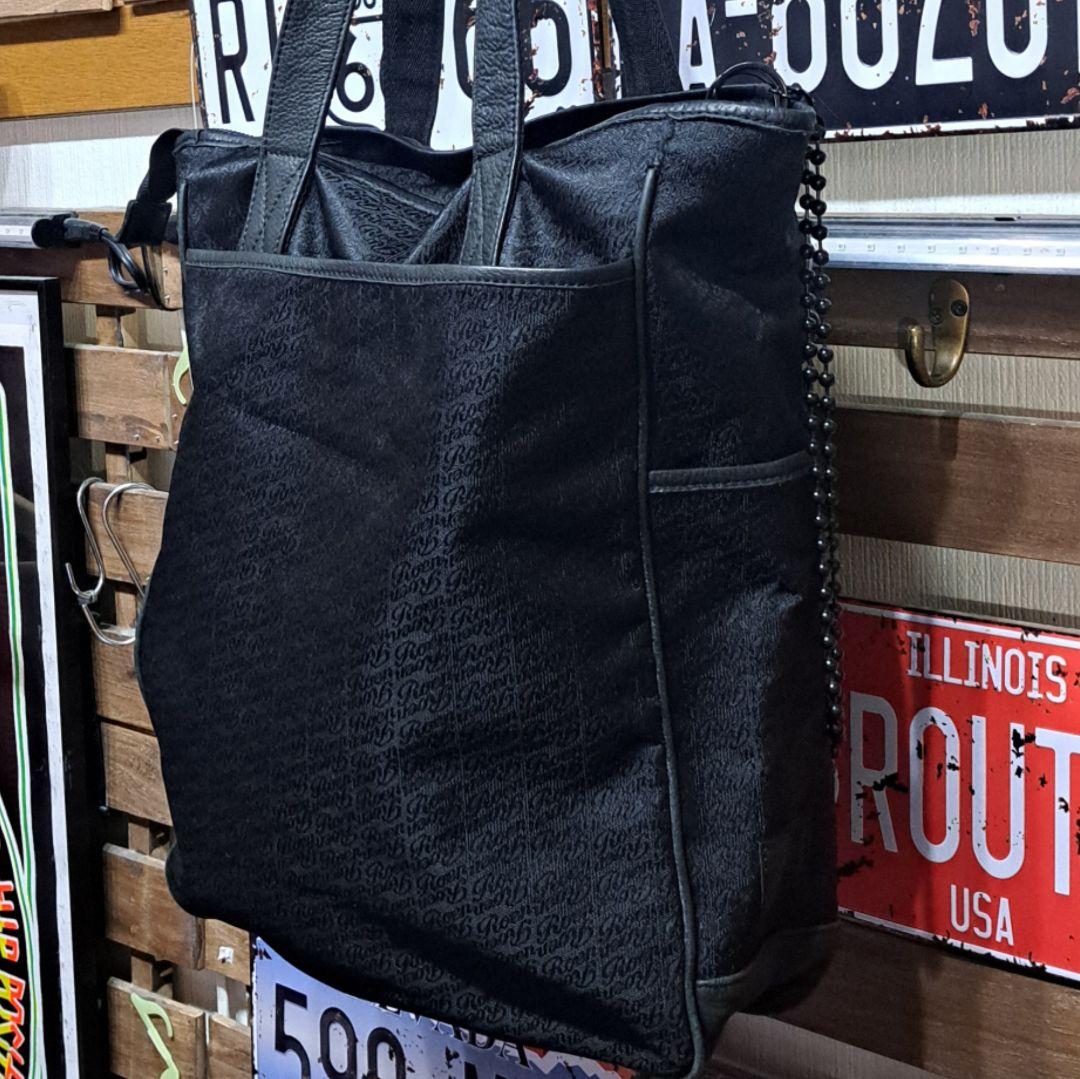 Roen 総柄　ロゴジャガード　ダブルチェーン　トートバッグ　ブラック