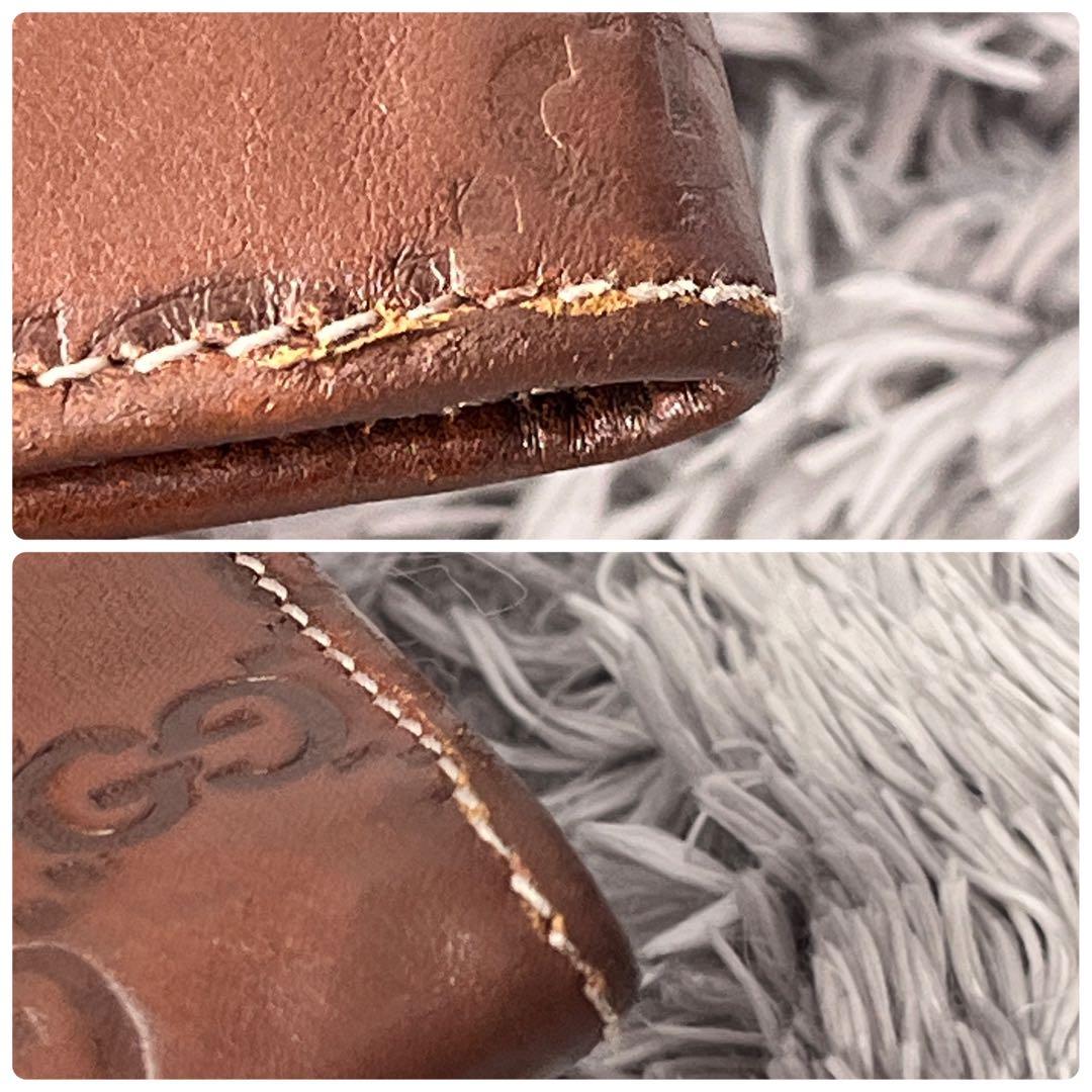 グッチ　シマ　長財布　ブラウン　メンズ　札入れ　小銭入れ