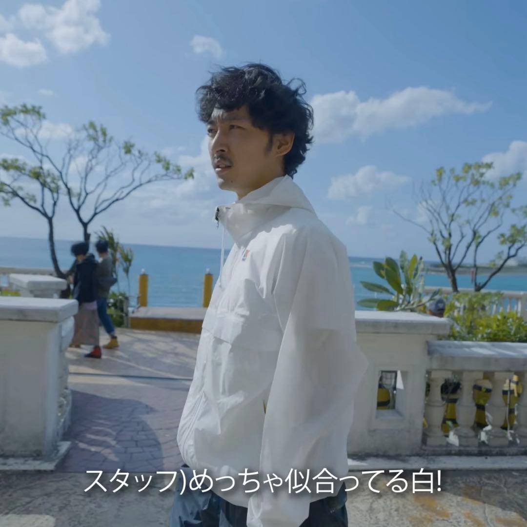 K-WAY リバーシブル　ホワイト　ネイビー　ナイロンジャケット　上杉柊平着用