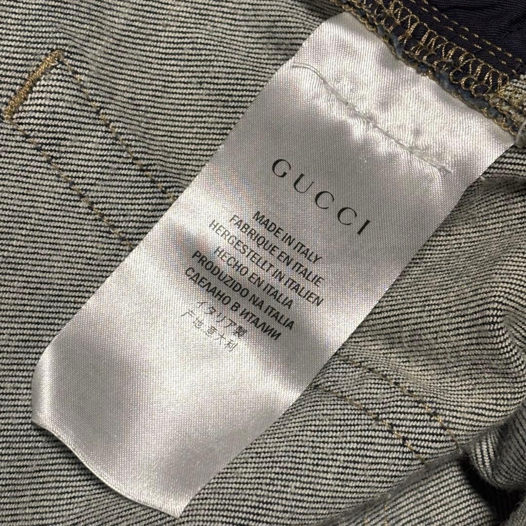 (完売品)GUCCIデニムパンツサイズ46 300234 XD221ダメージ加工