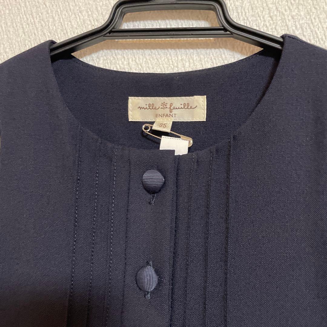 美品！ミルフィーユ　familiar お受験ワンピース95 カーディガンおまけ付