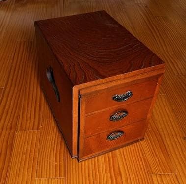 木製座卓 3段引き出し付き　天板折りたたみ式　和室にピッタリ