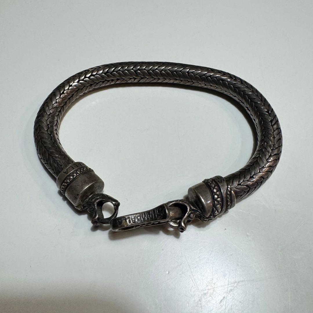 ナオSHAMBALA 編み込みデザイン シルバーブレスレット