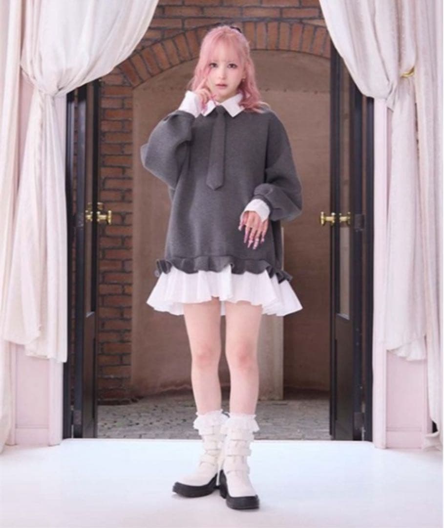 FickleBebe フィクルべべ　レイヤードスクールワンピース