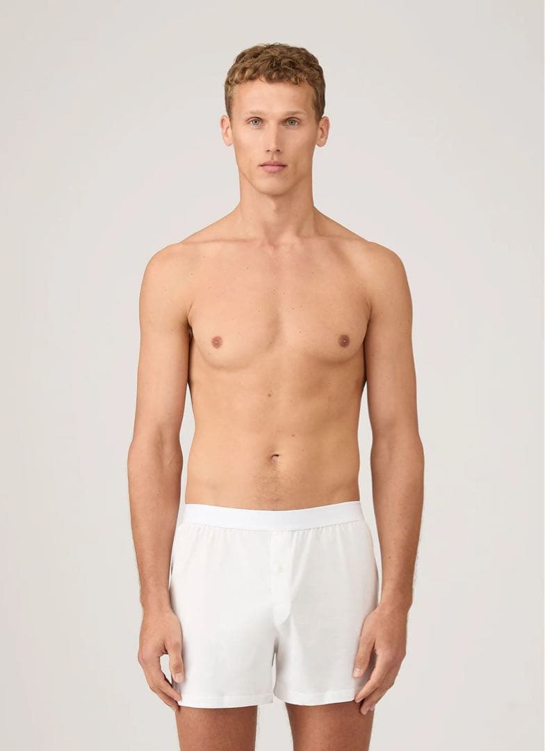 SUNSPEL スーパーファインコットン 1ボタンショーツ S ホワイト 2枚