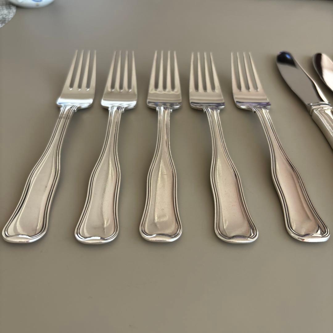 美品ジョージジェンセン★オールドデニッシュ★ディナーナイフ&フォーク★各5本