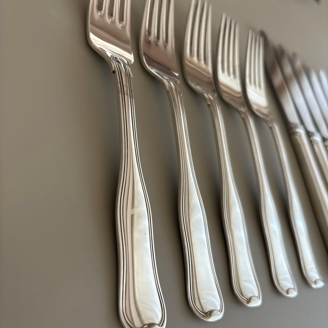 美品ジョージジェンセン★オールドデニッシュ★ディナーナイフ&フォーク★各5本
