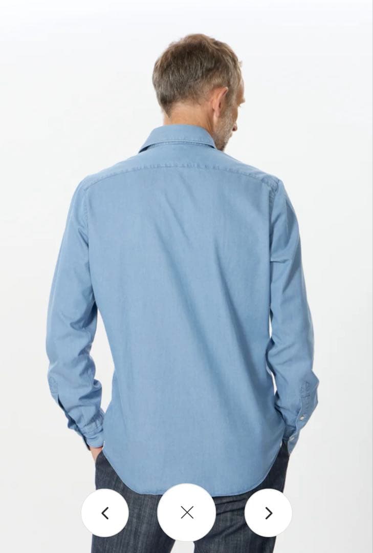 Finamore デニムシャツ/SIMONE(シモーネ) ユーズドブルー　XL