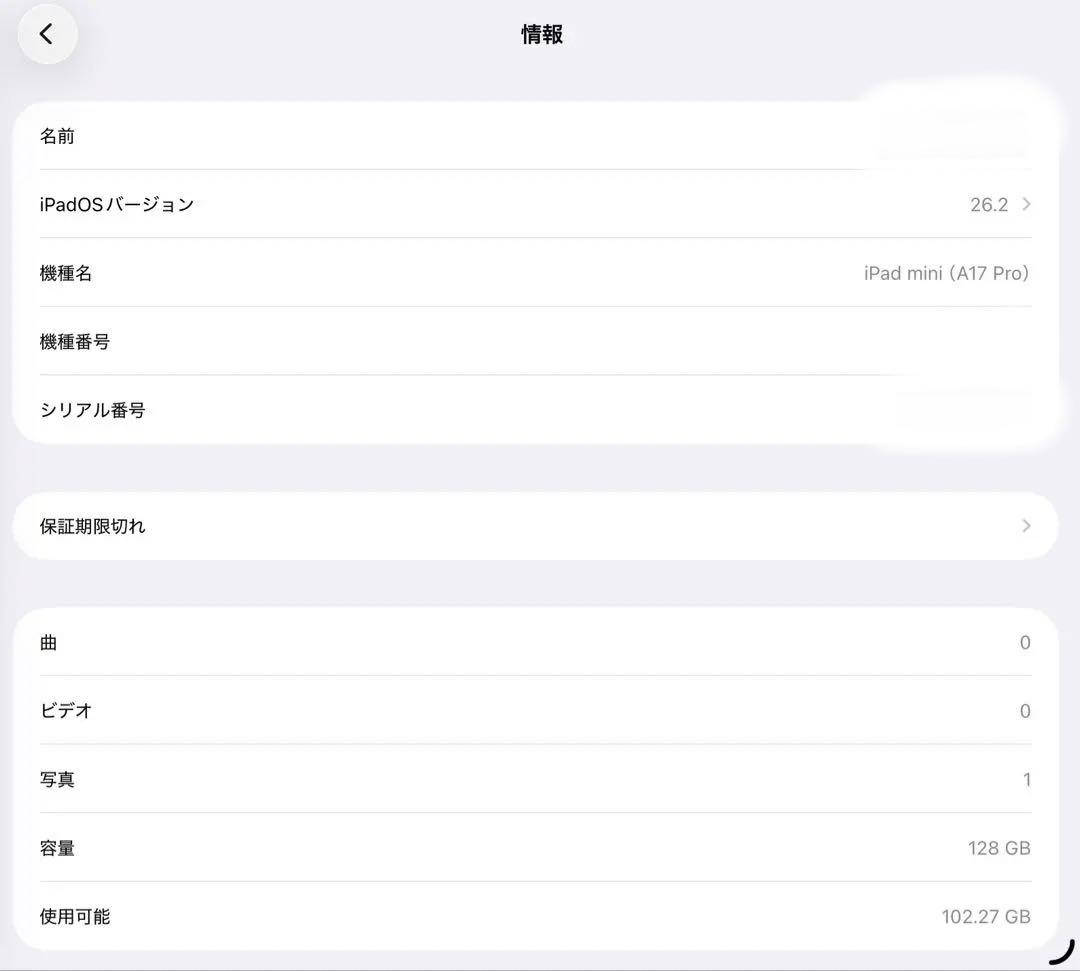 Apple iPad mini スペースグレイ 本体 Wifiモデル 128GB