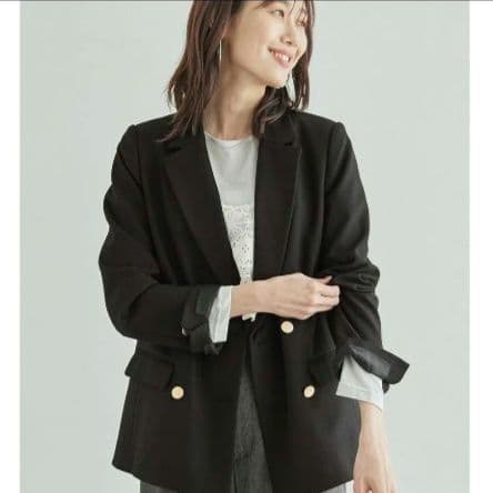 ロペピクニック セットアップ ウールライクサージ パンツ ジャケット 40 黒