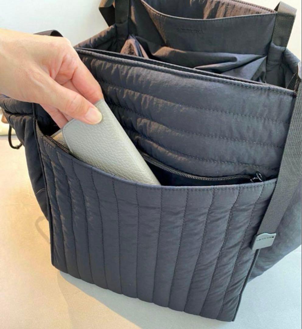 【セール中金曜まで美品！】黒SOLPRESA キルティングトートマザーズバッグM