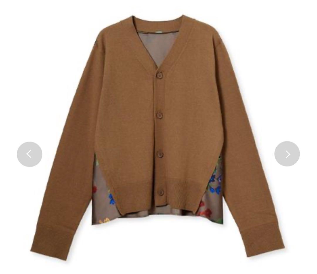 milaowenカシミヤコットンボタニカルドッキングカーディガン