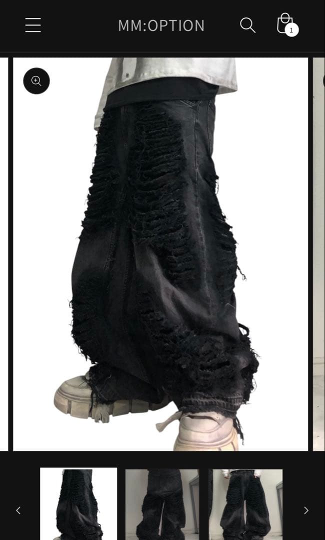 mmoptionダメージデニムパンツ　MM:OPTION