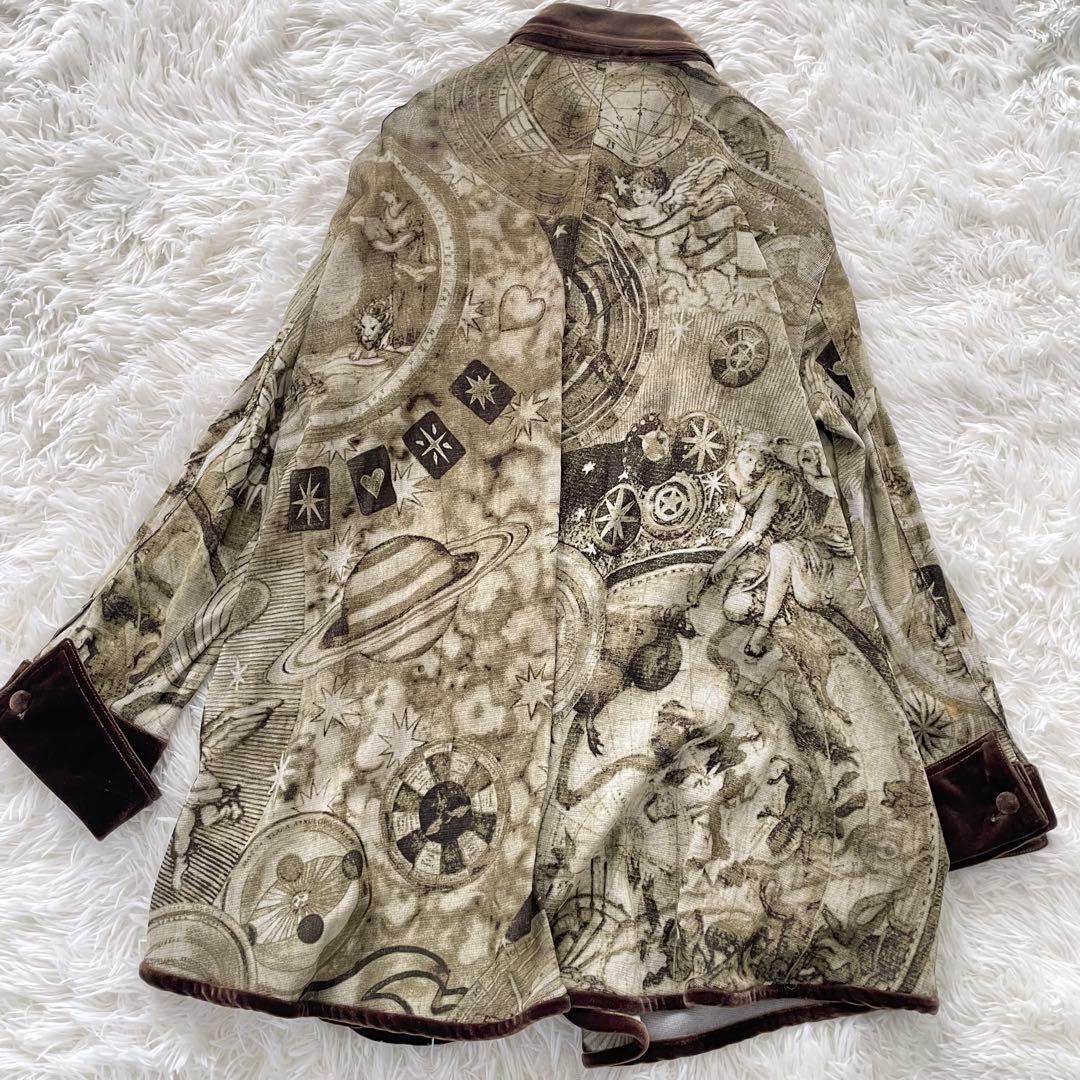 トクコプルミエヴォル 総柄ベロアシャツ M 天使 エンジェル