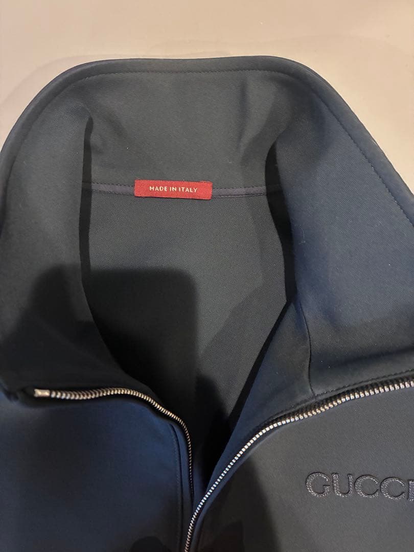 GUCCI ウールアセテート エンブロイダリー　ジップジャケット 48